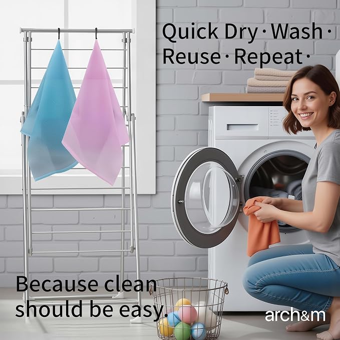 ARCH&M Exfoliating Washcloth Body Scrubber 35-Inch Japanese & Korean Back Scrubber Towel for All Skin Type Daily Use in Shower, Textured Nylon Body Washcloth for Smoother-Looking Skin Quick-Dry 3 Pack