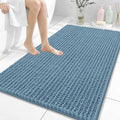 OLANLY Bathroom Rug Mat 44x32, Thick Soft and Absorbent Chenille Bath Mat, Non-Slip Rubber Backing, Machine Washable Quick Dry Bath Rugs for Tub Shower Floor, Home Decor Accessories, Airy Blue