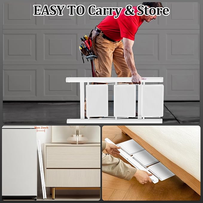 DIAMONDFORGE 3 Step Ladder, Folding Step Stool with Anti-Slip Wide Pedal, Anti-Slip Feet, Sturdiest Steel Construction, 330lbs Capacity Steel Ladder for Home and Office, White