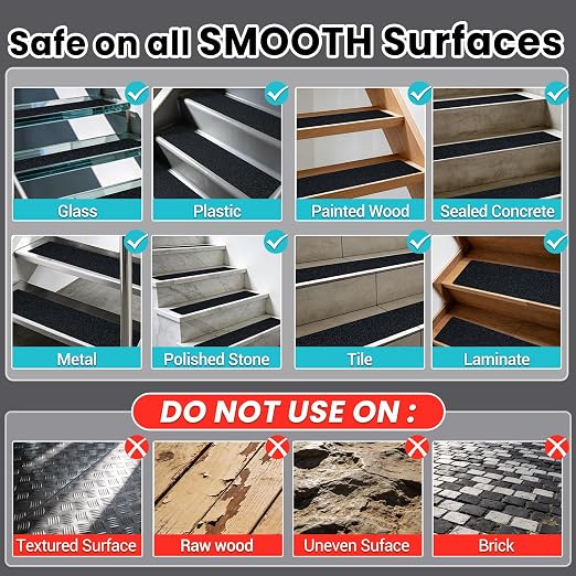 Anti Slip Tape, 2 Inch x 62 Ft Grip Tape for Stairs Outdoor/Indoor, Waterproof Non Skid Roll for Stair Treads Non Slip, High Traction Friction Abrasive Adhesive Stair Steps, Caution Yellow/Black