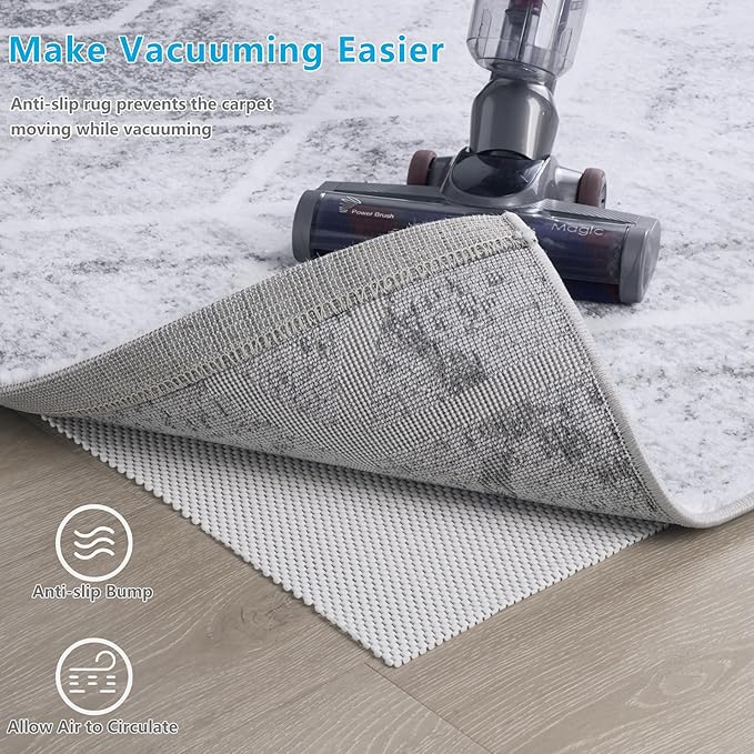 Non Slip Area Rug Pads Non Skid Rug Gripper 6 Feet Round Extra Thick Pad Anti-Slip Carpet Rug Mats for Hardwood Surface Floors, Keep Rugs Safe and in Place (6 Ft Round)