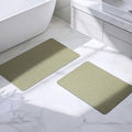 Bathroom Rugs Sets 2 Piece, Thin Bath Mat Absorbent Quick Dry, Machine Washable, Rubber Backing for Non Slip, Low Pile Cozy Cloth Bathroom Rug Set for Tub/Sink/Shower (27"x17" & 36"x24", Sage Green)
