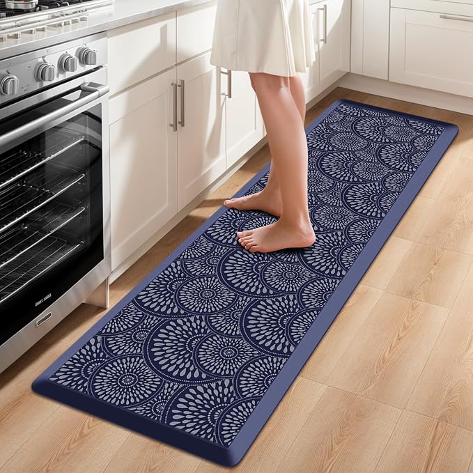 Mattitude Kitchen Mat, 17.3x60in Heavy Duty Ergonomic Comfort Foam Standing Desk Mat, Waterproof Non-Slip Standing Mats and Rugs for Kitchen, Office, Laundry, Blue