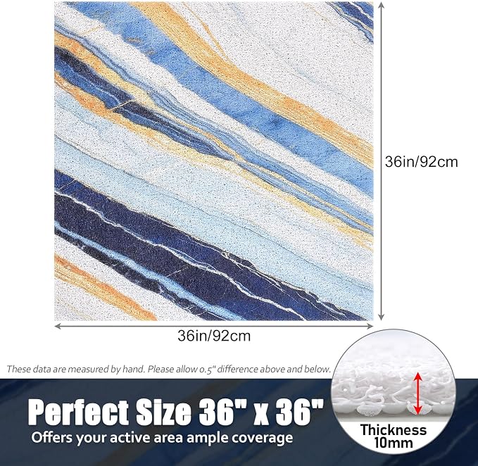Shower Mat Non Slip: 36x36 Inch Soft and Comfortable Large Shower Mat, PVC Loofah Massage Showe Mats for Inside Shower, Anti Slip Mat for Shower, Tub, Floor, Bathroom, Kitchen, Hotel, Quick Drying