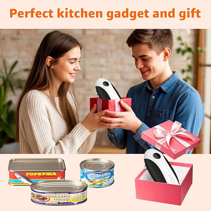 Electric Can Opener, Automatic Can Opener One Touch Operation, Rechargeable Can Opener USB-C Charge, Can Openers Smooth Edge For Seniors, Portable Kitchen Gadgets Fits Most Can Sizes