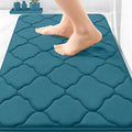 OLANLY Memory Foam Bath Mat Rug 30x20, Ultra Soft and Absorbent Bathroom Rugs, Non-Slip, Comfortable, Machine Washable Bath Carpet for Bathroom Floor, Shower and Home Decor Accessories, Peacock Blue