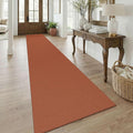 KOZYFLY Orange 3x18 Runners Rugs for Hallway, Extra Long Washable Runner Rug, Woven Non Slip Kitchen Runner, Cotton Entryway Rug, Floor Carpet for Entry, Aisle, Hall, Burnt Orange/Tan