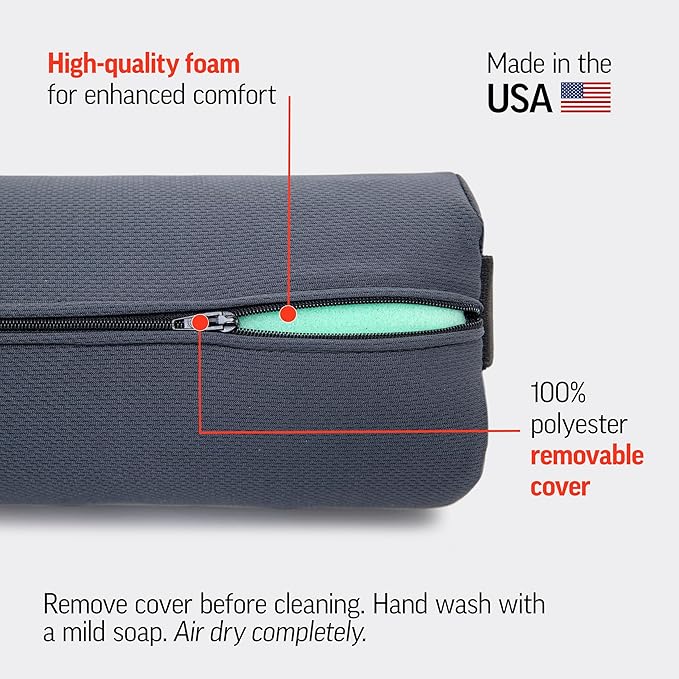 OPTP The Original McKenzie Lumbar Roll – USA-Made Low Back Lumbar Support for Office Chair & Car Seat Back Support Cushion. The Preferred Lumbar Pillow by Physical Therapists - Firm Density