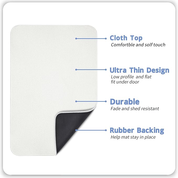 Bosap Bath Mat,Ultra Thin Bathroom Rugs,Rubber Bath Mats for Bathroom,No Slip Bath Rugs,Quick Dry,Machine Washable,Low Pile,Absorbent,Shower Outside,Sink,Home Decor Accessories.Cream,2'x3'(24x36inch)