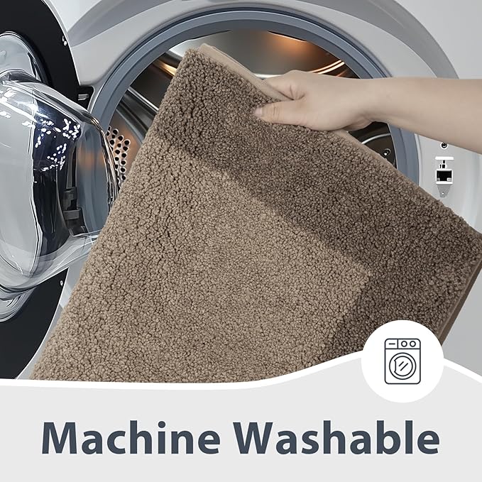 anllugs Bathroom Rugs 20" x 30", Non-Slip Extra Soft Absorbent Bath Rugs, Machine Washable Quick Dry Bath Mats for Bathroom Floor, Shower, Bathtub and Sink, Grayish Brown & Coffee
