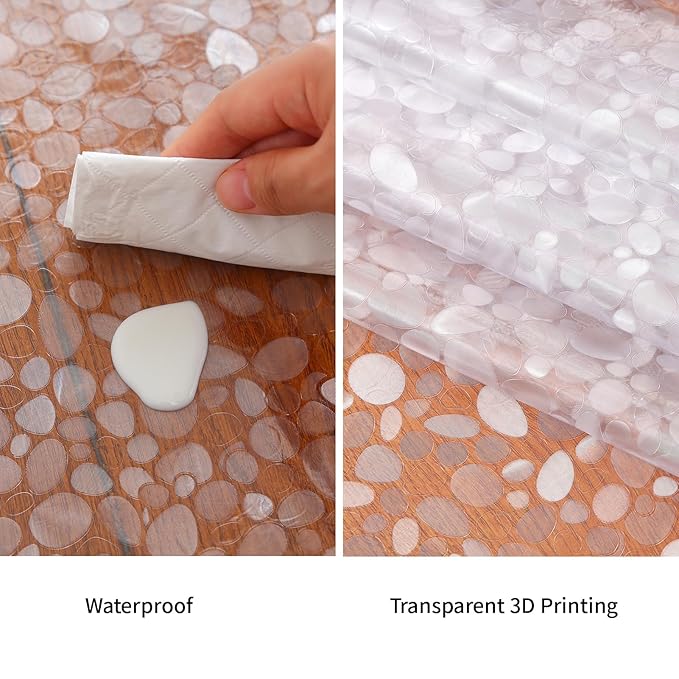 Plastic Splat Mat for Baby, Easy Cleaning Vinyl Floor Mat for Eating Messes, Waterproof High Chair Floor Protector Feeding Floor Cover by MatLeya
