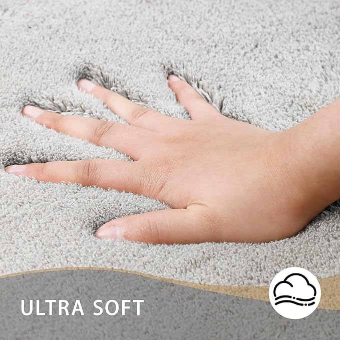MINIDEAR Bathroom Rugs 47x20 Tan - Thick Memory Foam Bath Mat, Ultra Soft & Plush Fluffy, Non-Slip, Quick Dry, Absorbent Washable Floor Microfiber Mat for Tub, Home Decor Accessories