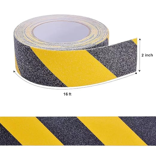 Qingluan Anti Slip Safety Tape, 2 inch x 16.4 feet, Non Slip Stair Tape for Steps Outdoor Waterproof, Heavy Duty Grip Tape for Concrete Floors, Yellow