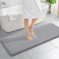 OLANLY Thick Memory Foam Bathroom Runner Rugs 59x20, Extra Soft Absorbent Long Bath Rug, Quick Dry Bath Mats, Non-Slip, Machine Washable Mat for Bathroom, Tub and Shower, Home Decor Accessories, Grey
