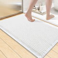 Smiry Waffle Bath Mat 36x24, Extra Soft Absorbent Bathroom Rugs, Non Slip Machine Washable Quick Dry Bath Rugs for Bathroom Floor, Tub, Shower, Home Decor Accessories, White