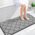 OLANLY Memory Foam Bath Mat Rug 47x24, Ultra Soft and Absorbent Bathroom Rugs, Non-Slip, Comfortable, Machine Washable Bath Carpet for Bathroom Floor, Tub, Shower and Home Decor Accessories, Grey
