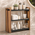 Narrow Solid Wood Bathroom Counter Organizer, Space-Saving Bathroom Storage Rack for Vanity, Multi-Purpose Kitchen Spice Rack & Bedroom Makeup Organizer(Acacia, 3 Tier)