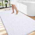 OLANLY Thick Large Bathroom Rugs 44x32, Extra Soft Absorbent Chenille Bath Rugs, Rubber Backing, Machine Wash Dry, Bath Mats for Bathroom Floor, Tub and Shower, Home Decor Accessories, White
