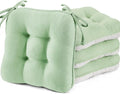 BETU Chair Cushions for Dining Chairs Set of 4,3.5" Thick Green Kitchen Chair Cushions Chair Pads with Ties,Non Slip Backing,Home Room Decor Seat Cushion,Bar,Patio Folding Chairs15.5"X15.5"X3.5"Green