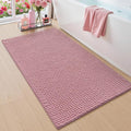 DEXI Bathroom Rugs 43x24, Non Slip Washable Bath Mat, Absorbent Chenille Bathmat, Ultra Soft Thick Carpet for Tub Shower Floor, Pink