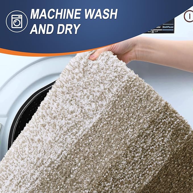 OLANLY Bathroom Runner Rugs Mat 59x24, Extra Soft Absorbent Microfiber Bath Rugs, Rubber Backing, Quick Dry, Washable Long Bath Mats for Bathroom Floor, Tub and Shower, Home Decor Accessories, Coffee