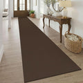 KOZYFLY 3x20 Runners Rugs for Hallway, Extra Long Washable Runner Rug, Non Slip Rubber Backed Kitchen Runner, Cotton Entryway Rug, Floor Carpet for Entry, Aisle, Hall, Brown/Dark Brown