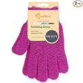 Evridwear Exfoliating Dual Texture Bath Gloves for Shower, Spa, Massage and Body Scrubs, Dead Skin Cell Remover, Gloves with Hanging Loop (1 Pair Innuendo Heavy Glove)
