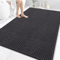 OLANLY Bathroom Rug Mat 70x46, Thick Soft and Absorbent Chenille Bath Mat, Non-Slip Rubber Backing, Machine Washable Quick Dry Bath Rugs for Tub Shower Floor, Home Decor Accessories, Dark Grey