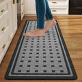 Kitchen Mats for Floor, 17''x47'' Washable Absorbent Non Slip Kitchen Mat, Braided Kitchen Runner Rug, Kitchen Sink Rug, Grey