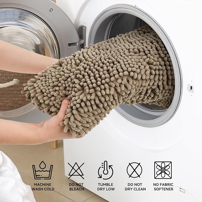 Bcoimo Bathroom Rugs 24x17, Bath Mats for Bathroom Non Slip with Rubber Backing,High Absorbent Microfiber Bath Rugs Quick Drying, Machine Washable, Durable Decor