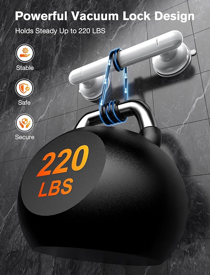 Grab Bars for Bathtubs and Showers, Shower Handles for the Elderly and People in Need, 2026 Upgraded Rubber Suction Cup with Maximum 350 lbs Suction Power, No Drilling-(White-2 Pack)