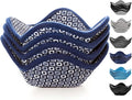 Sheff Microwave Bowl Cozy Holders Set of 4 - Durable and Reliable for Hot and Cold Plates and Dishes - Ideal Household Gift (Navy and White, 7 inch)