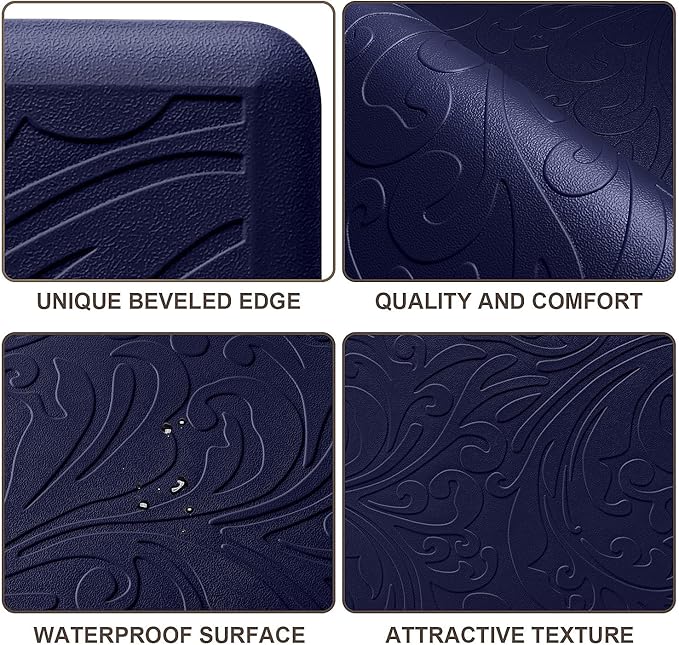 KMAT Kitchen Mat Cushioned Anti-Fatigue Floor Mat Waterproof Non-Slip Standing Mat Ergonomic Comfort Floor Mat Rug for Home,Office,Sink,Laundry,Desk 30"(L) x 20"(W),Blue