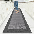 StepRite Kitchen Rugs, Kitchen Mats for Floor, 96"x20" Non-Slip Machine-Washable Kitchen Throw Rug, Absorbent Runner Rugs Office, Sink Standing Desk Mat, Decor Carpet, Grey