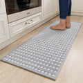 YDKGL Kitchen Rugs Non Slip Washable, Rubber Backing Soft Chenille Braided Kitchen Mats for Floor, Super Absorbent Kitchen Runner Rug Standing Mat Sink Mat, Easy to Clean, Gray 17"x47"