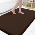 Smiry Memory Foam Bath Mat 59x34, Extra Soft and Absorbent Bathroom Mats, Non Slip Washable Carpet for Floor, Shower and Tub, Brown