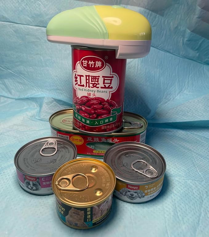 Electric Can opener, Open Your Any Cans with One Touch Button, Best Gift for Chef with Senior and Mum(Green)