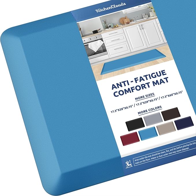 KitchenClouds Kitchen Mat Cushioned Anti Fatigue Kitchen Rug 0.8inch Water Resistant Non Slip Kitchen Rugs and Mats Standing Desk Mat Comfort Floor Mats for Kitchen Sink Office (17.3"x39",Green)
