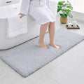 Disolla Bathrom Runner Rug 24x70 - Extra Large Soft Plush Bath Mat, Thick Long Non-Slip Shaggy Floor Mat, Ultra-Absorbent for Master Bathroom Vanity, Silver Grey