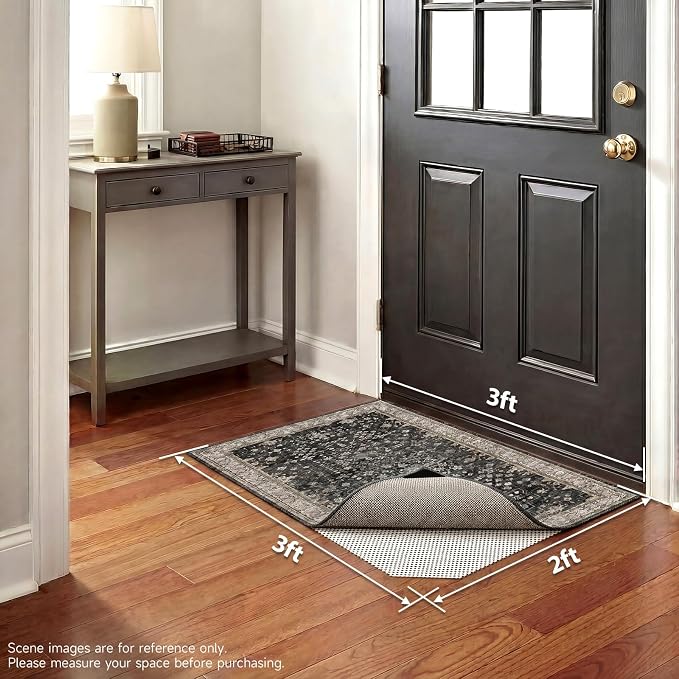 Veken Rug Gripper Pad for Hardwood Floors Tile Floors with 8 Pcs Rug Tape, Thick Cushion Non Slip Rug Pads for Area Rugs, Under Carpet Anti Skid Mat, Keep Your Rugs Safe and in Place, 2x3 Ft