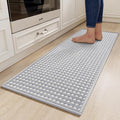 YDKGL Kitchen Runner Rugs Non Slip Washable, Super Absorbent Soft Chenille Braided Kitchen Mats for Floor Rubber Backing Sink Mat Standing Floor Mat, Machine Washable Easy Clean, Gray 17"x59"