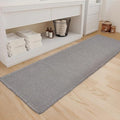 ZALL Grey Waffle Bath Mat,Super Absorbent Non Slip Long Bathroom Runner Rug,Gray 24X72inch,Machine Washable Ultra Soft Floor Mats
