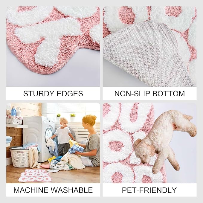 You Look Good Bath Mat Cute Bathroom Rugs, Pink Kitchen Rugs Door Mats Soft & Absorbent Plush Coral Fabric, Cool Funny Indoor Welcome Mats Home Carpets Non-Slip Washable 25”x21”