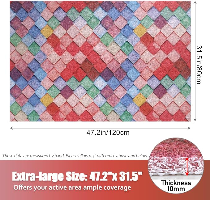 Shower Mat Non Slip: 47.2x31.5 Inch Extra Large Shower Mats for Inside Shower, Soft PVC Loofah Massage Showe Stall Mat, Anti Slip Mat for Shower, Floor, Bathroom, Kitchen, Quick Drying