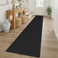 KOZYFLY Black 2x12 Runners Rugs for Hallway, Long Washable Runner Rug, Woven Non Slip Kitchen Runner, Braided Entryway Rug, Floor Carpet for Entry, Aisle, Hall, Black/Dark Grey