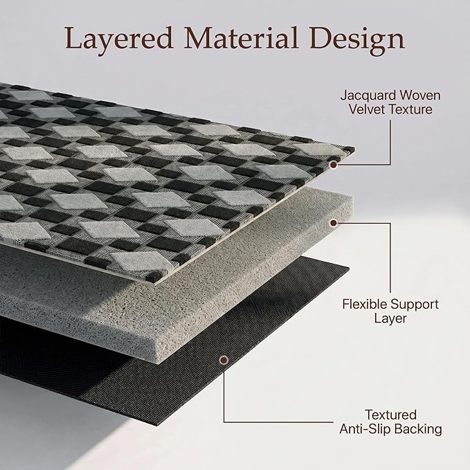 48"x60" Office Chair Mat for Hardwood Tile Floor, Under Desk Carpet Protector for Rolling Computer Chair Mat, Machine Washable Area Rug, Anti-Slip 1/5" Thick Low Pile Thin Floor Mat, Basalt Grey