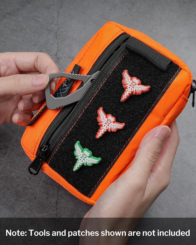 VIPERADE VE26 EDC Pouch Organizer with 11 Compartments, Small Tool Pouch with DIY Patches Area, EDC Pocket Organizer for Mutitools
