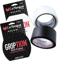 CATTONGUE GRIPS Non-Abrasive Grip Tape Roll - 2” Wide Heavy-Duty, Waterproof Anti-Slip Tape for Bathtubs, Stair Treads, Ramps & More - Indoor & Outdoor Non-Skid Solution (Black/Clear, 2 Pack)