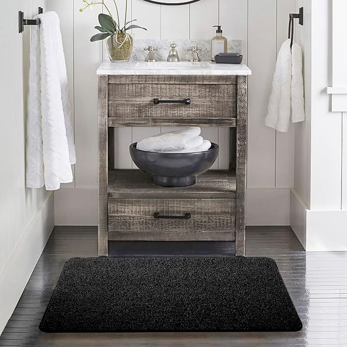 Asvin Soft Textured Bath, Shower, Tub Mat, 24x32 Inch, Phthalate Free, Non Slip Comfort Bathtub Mats with Drain, PVC Loofah Bathroom Mats for Wet Areas, Quick Drying