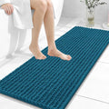 OLANLY Long Bathroom Rugs Runner 47x17, Thick Soft and Absorbent Chenille Bath Mat, Non-Slip, Machine Washable Quick Dry Bath Rugs for Tub Shower Floor, Home Decor Accessories, Peacock Blue